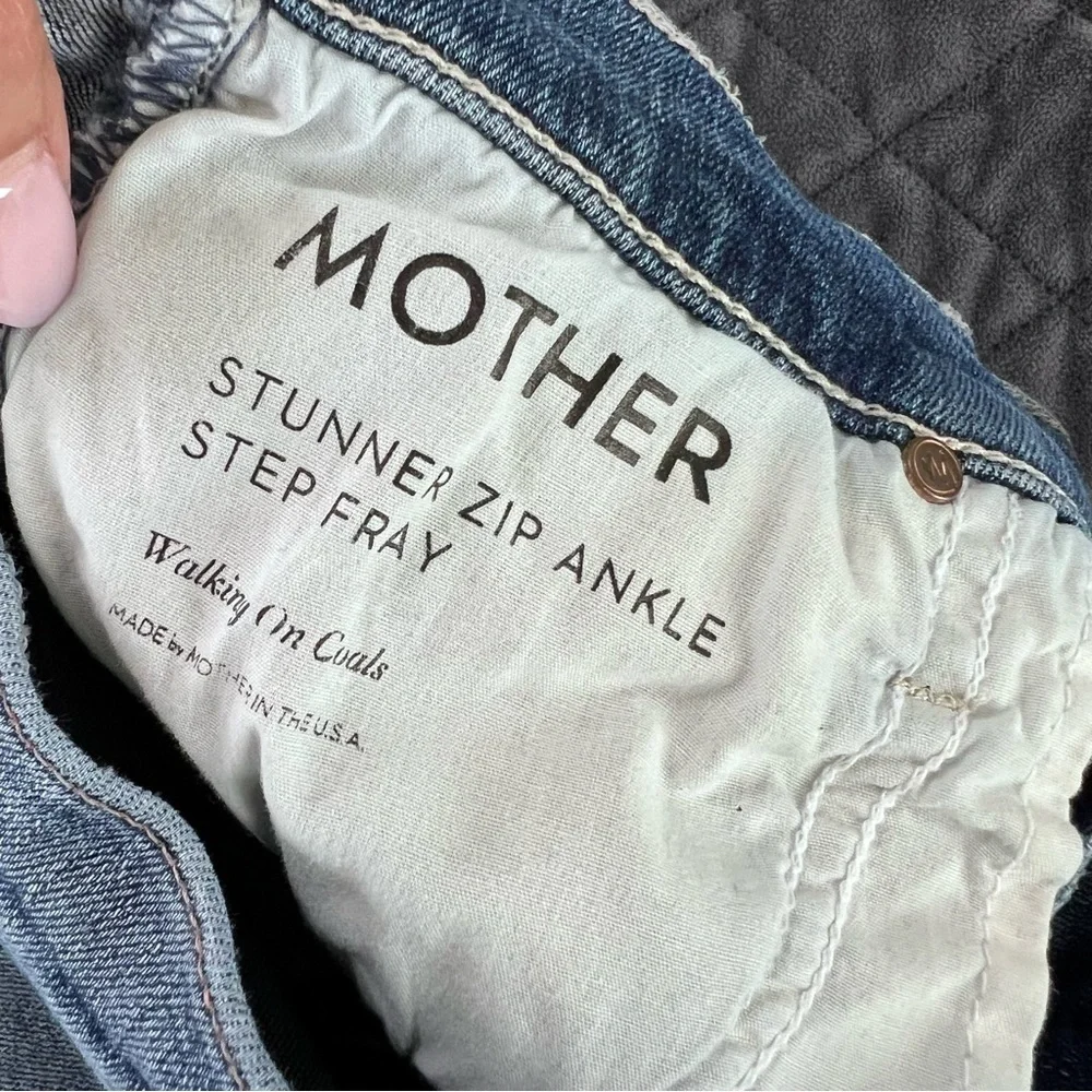 Mother Jeans Women 24 Stunner Zip Ankle Step Fray Skinny Walking On Coals A - Picture 9 of 11